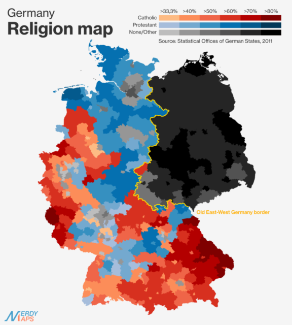 LinksDV | Mapa de las religiones en Alemania